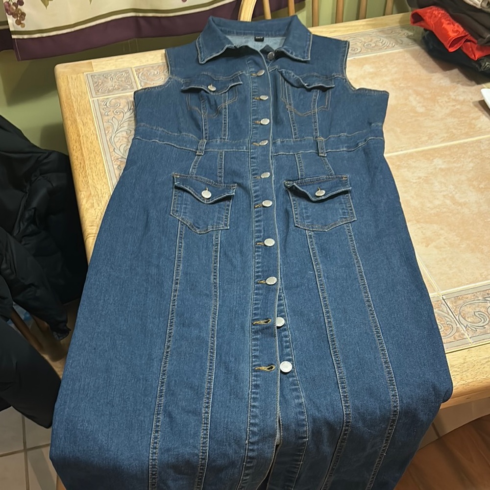 SHEIN Denim Maxi Dress